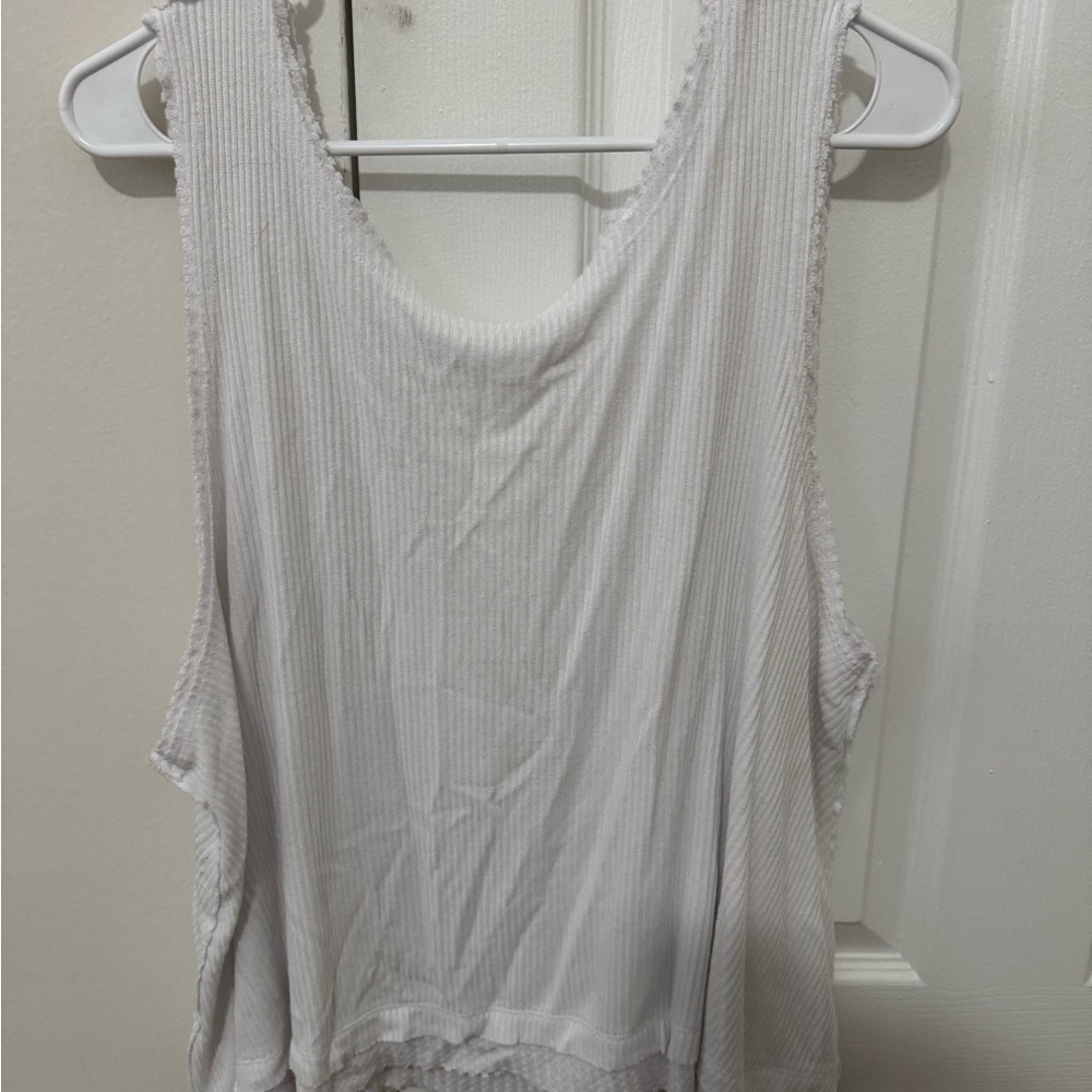 Free People Ribbed Cream Tank Top